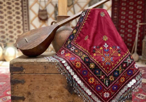 خرید یالق طلاکوب و سربند سنتی ترکمن از ایل بانو